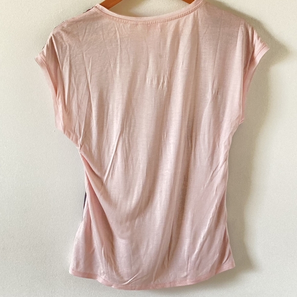 Ted Baker Satin Chiffon Feel Front Top - Jersey Back - Size 1 (Small Size 8) - Picture 3 of 14